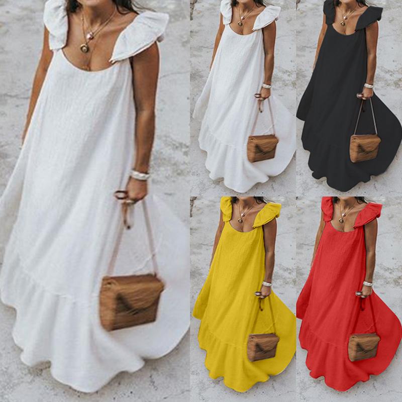 Vestido Mavie Longo Com Babados nas Alças Saia 1 Maria