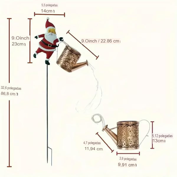 🔥 Promoção Imperdível: 49% de desconto 🔥 Regador Solar de Papai Noel 🤶🎄