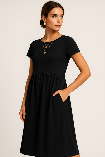 Vestido Alice  Midi e Manga Curta