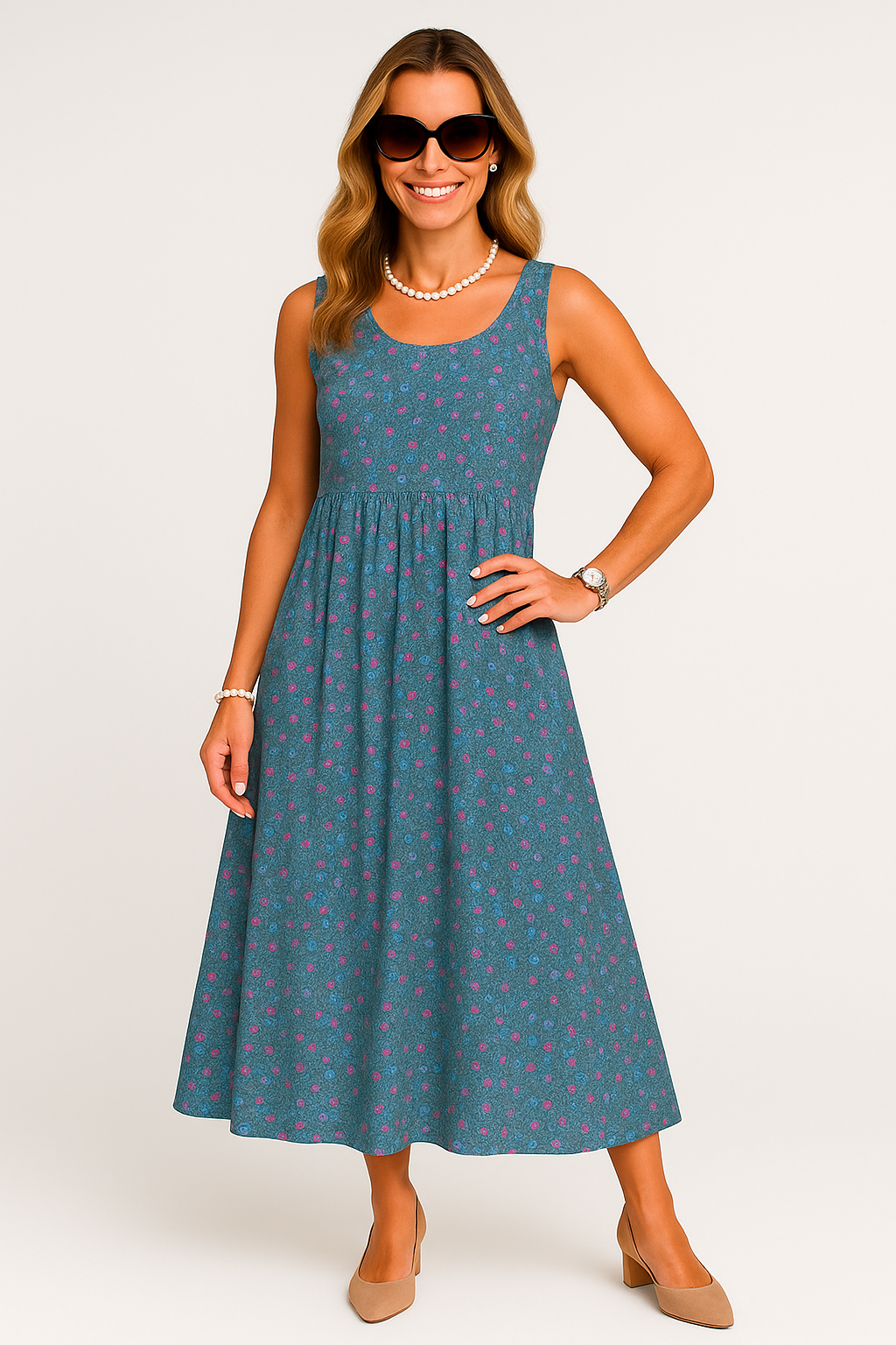 Vestido Flora Longo sem Mangas