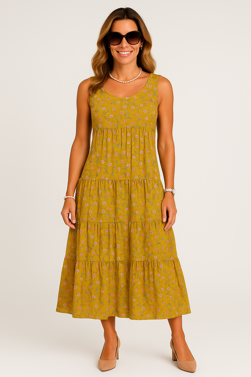 Vestido Flora Longo sem Mangas