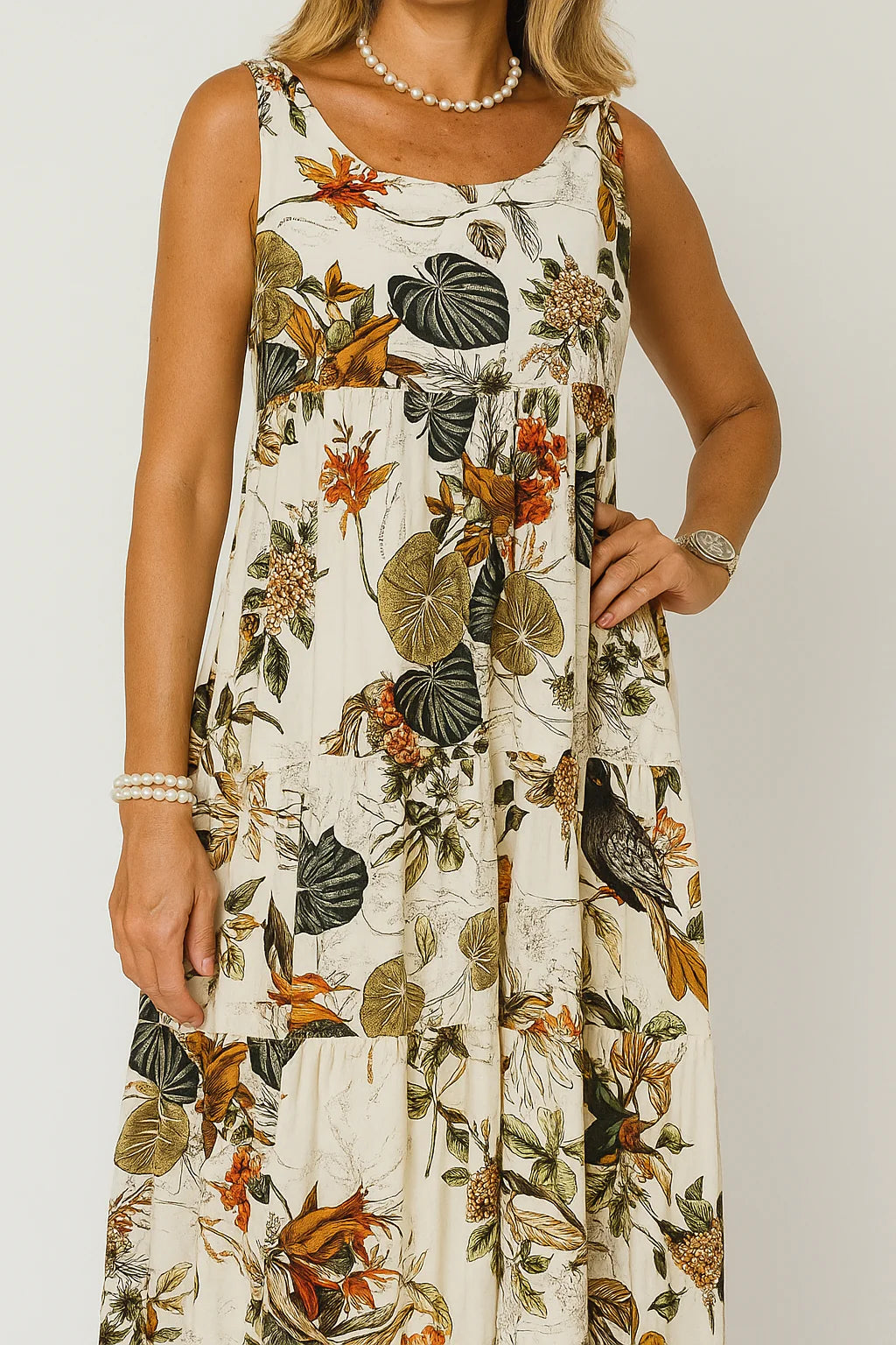 Vestido Flora Longo sem Mangas