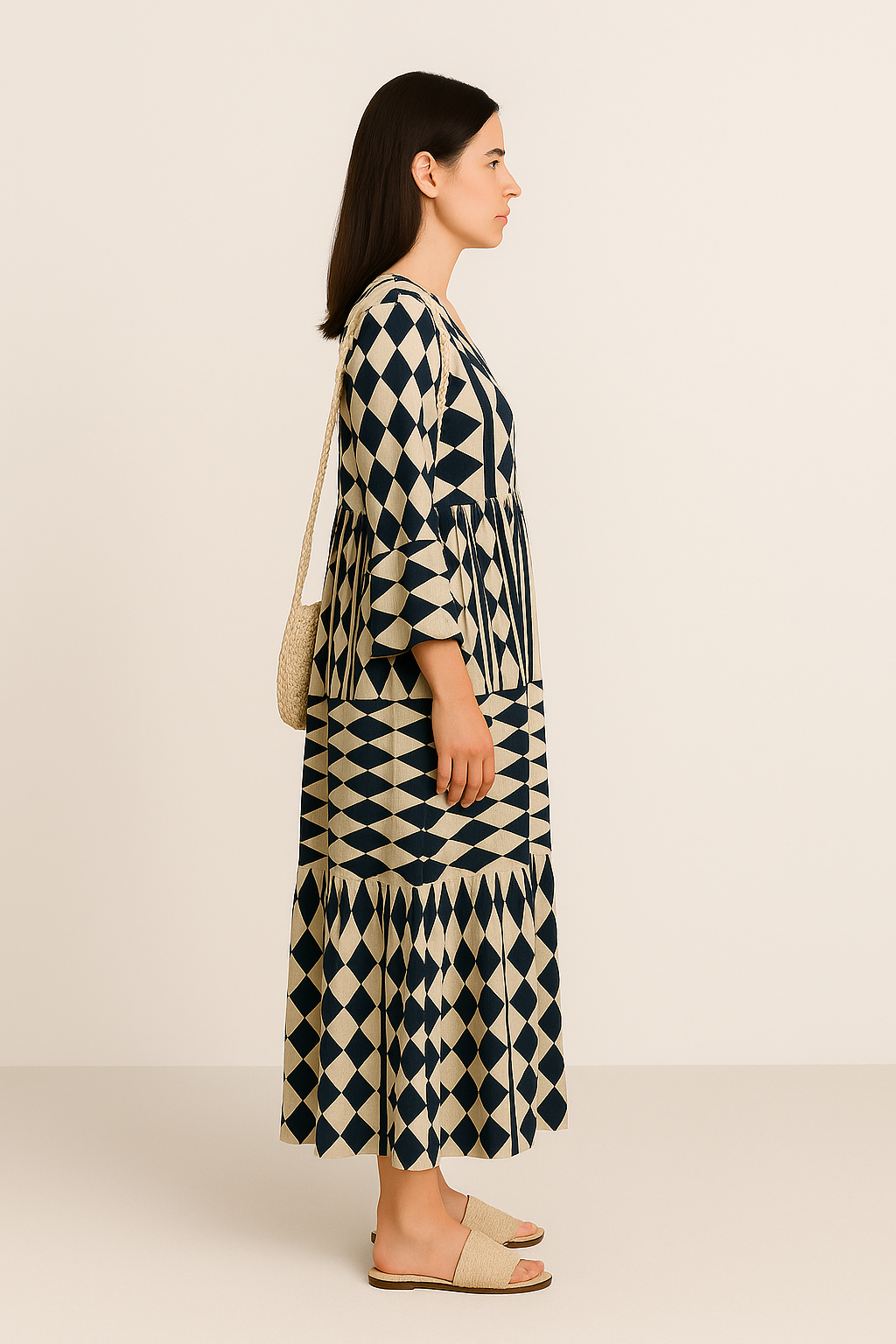 Vestido  Longuete™  Tecido Leve Estiloso e Moderno