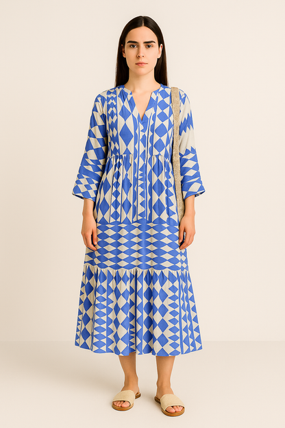 Vestido  Longuete™  Tecido Leve Estiloso e Moderno